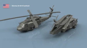 L'Arsenal Models 1/350 SIKORSKY SH-60B SEAHAWK LAME PIEGATE (5) stampate in 3D - Foto 1 di 1