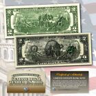 Full Back to Face Offset Colorized Printing Error Overprint $2 Genuine Us Bill