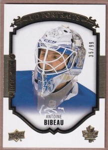 2015-16 Upper Deck UD Portraits Gold #P63 Antoine Bibeau RC /99 - MAPLE LEAFS