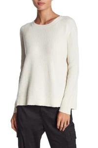 W266 NWT VINCE COTTON CASHMERE SLIT BACK WOMEN SWEATER SIZE M $325 - Picture 1 of 3