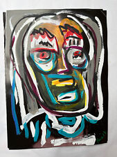 Mann Portrait  Acryl/Papier Pop Art     Art brut Expressionismus  Kunst Gesicht