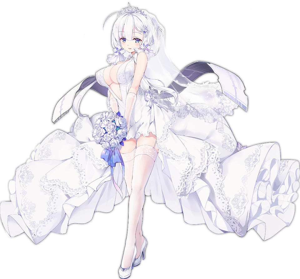 Azur Lane Illustrious Wedding Weatherproof Anime Sticker 12" Car Decal - Image 1 of 1