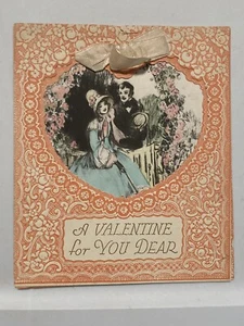 RUST CRAFT Valentines Greeting Card Die Cut Heart Airbrushed c1928 - Picture 1 of 9