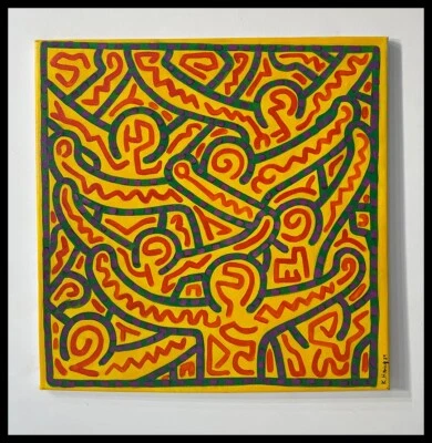 Pintura Keith Haring - arte callejero de Nueva York - 1989 Foto 1 de 4