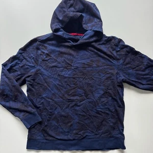ROBERT GRAHAM Tropic Thunder Pullover Hoodie Mens XL Floral Skull Print Blue - Picture 1 of 12