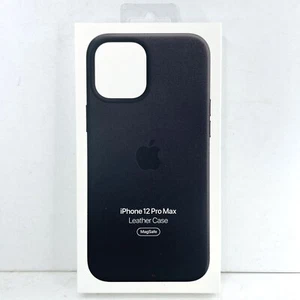 Coque en cuir véritable Apple avec MagSafe pour iPhone 12 Pro Max - Noir MHKM3ZE/A - Photo 1 sur 6