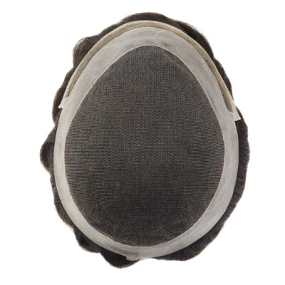 男式 Toupee 法国花边前发系统聚乙烯皮肤发饰好莱坞 8X10 #1C — 第 1/4 张图片