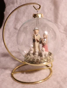 Christmas Around The World House of Lloyd Shepherd Glass Ornament + Stand 1995 - Picture 1 of 8