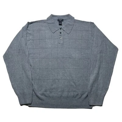 Suéter tejido Dockers para hombre suéter grande azul polo cuello negocios hipster Foto 1 de 4