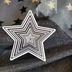 BWC011-Estrella de cinco puntas blanco y negro | 5 puntos | Monocromático | Estrellas lindas - Imagen 1 de 6