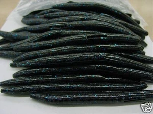 50 bolsas 4" Stick Senko Estilo Negro Azul Mancha Plástico A Granel Bajo Gusano - Imagen 1 de 1