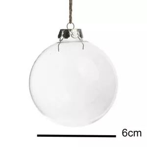 8 pcs Fillable Clear Glass Ornaments Balls DIY Craft Home Xmas Wedding Decor 6cm - Picture 1 of 21