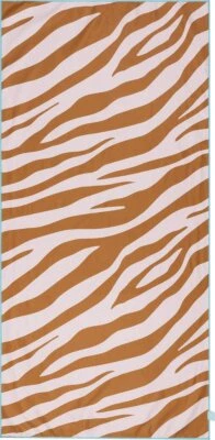 Swim Essentials Mikrofaser Strandtuch/Badetuch orange/karamell Zebra 180 x 90 cm - Bild 1 von 4