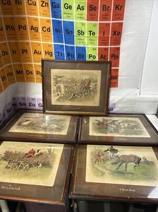Set of Five hunting scene colour prints, humorous by Jalland 1903 - Picture 1 of 24