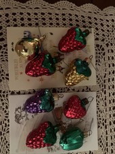New ListingVintage Estate Grandmas Glass Fruit Christmas Ornaments 8 Pieces