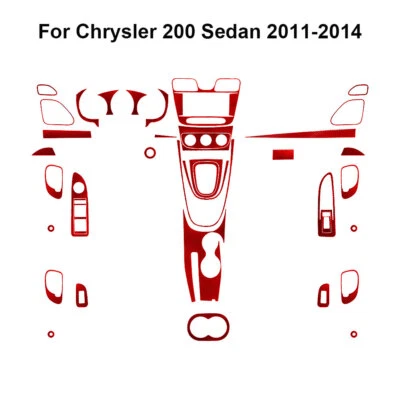 Kit de cubierta interior completo de fibra de carbono rojo 38 piezas para Chrysler 200 sedán Foto 1 de 4
