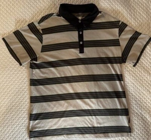 Mountain Hardwear Men's classic polo short sleeve army green stripe size Medium - Picture 1 of 3