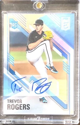 TREVOR ROGERS 2021 PANINI CHRONICLES ELITE #46 MARLINS ROOKIE Auto Near Mint - Image 1 of 2