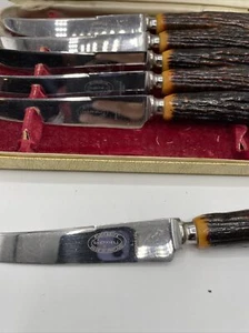 Vintage Antler Handled Steak Knives - Picture 1 of 2