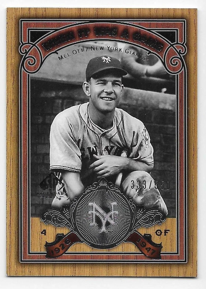 2006 SP LEGENDARY CUTS WHEN IT WAS A GAME SILVER #WGMO Mel Ott #333/550 - Image 1 of 1