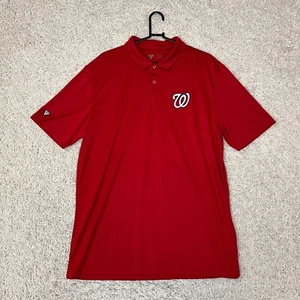 Washington Nationals Polo Shirt Mens Size XL Red MLB Baseball Preppy Levelwear - Picture 1 of 10