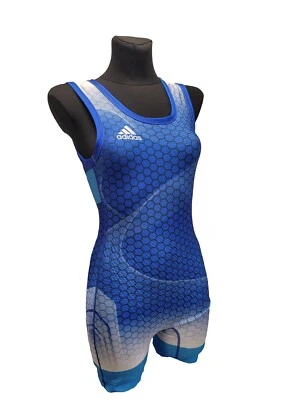 Adidas Da donna Tuta da Lotta Wrestling Singlet TAKEDOWN 18 Blu T095940 - Immagine 1 di 4