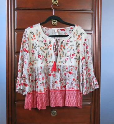 Raga Primrose花卉刺绣上衣小号 — 第 1/4 张图片