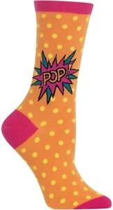 Hotsox Womens Crew Socks Pop 1 Pair, Neon Orange, Womens 4-10 Shoe - Picture 1 of 1