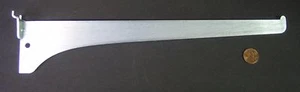 KV #HD180-12" 1/4" PEGBOARD SHELF BRACKET, STEEL, WITH FRONT LIP, BRUSHED ZINC - Picture 1 of 2