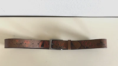 Cinturón Enmon Para Hombre Marrón Cuero Genuino Cinturón Universidad de Texas Longhorns 36 Foto 1 de 4