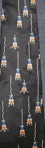 "BUNGEE ROULETTE - MANY BUNGEE JUMPERS" CUTE ORIGINAL AFTER DARK 100% SILK TIE - Picture 1 of 3