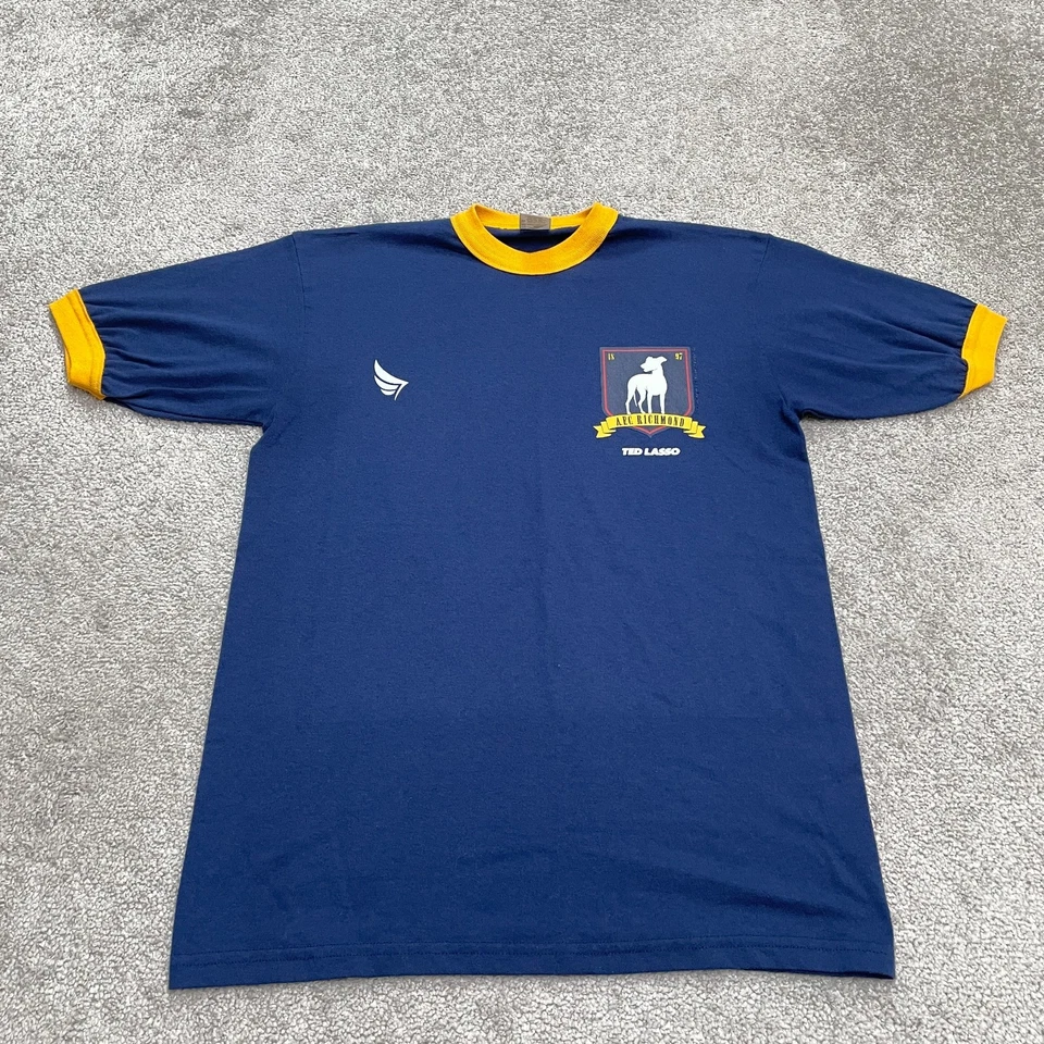 Augusta Ringer T-Shirt Unisex Adult Medium Blue Yellow AFC Richmond Ted Lasso - Image 1 of 4
