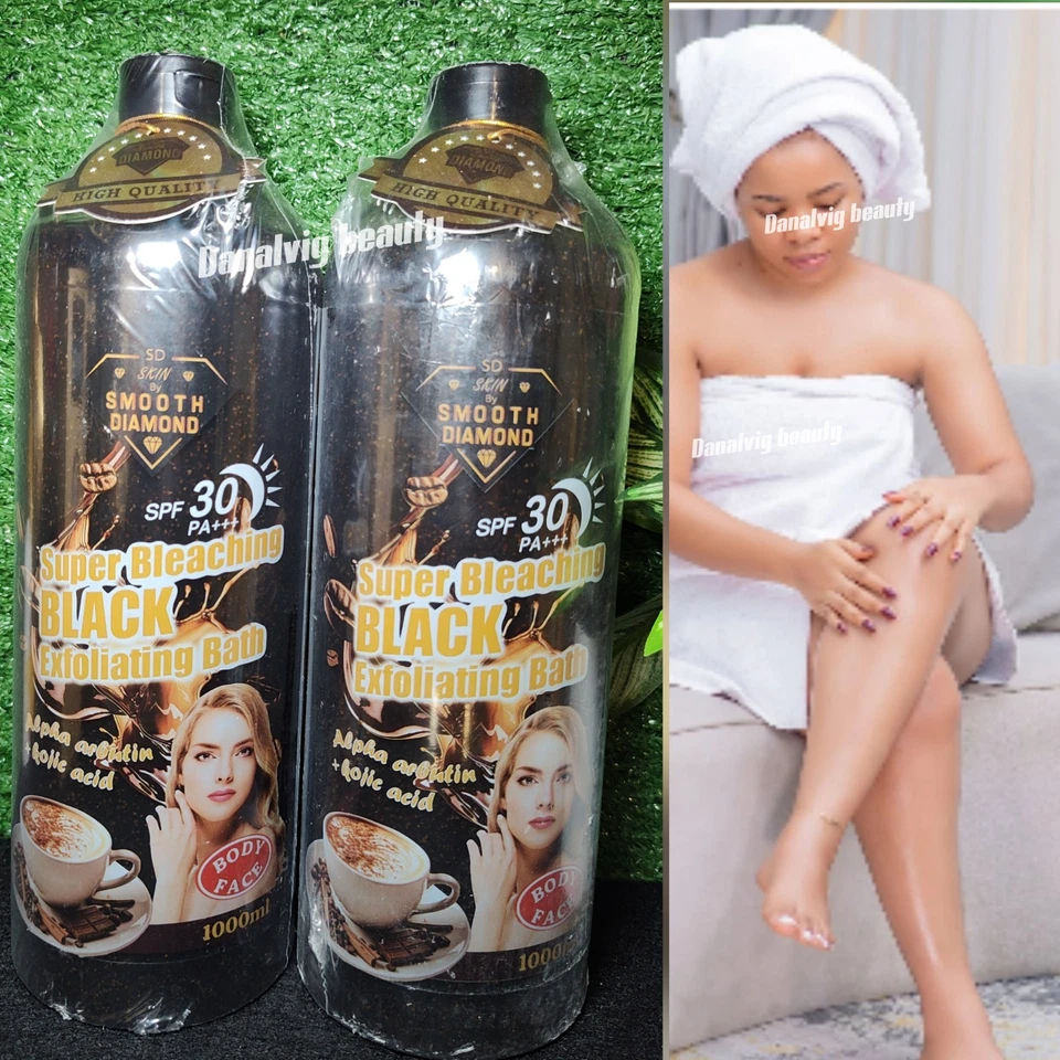 X2 Smooth Diamond Super Bleaching Black Exfoliating Bath 1000ml (Whitening 2 Pcs - Image 1 of 2