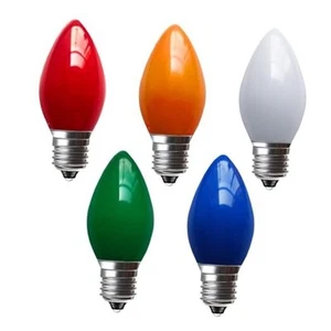 Pack 25 Bombillas LED Navidad C7 Repuesto, Multicolor, 0.6W, E12 - Imagen 1 de 7