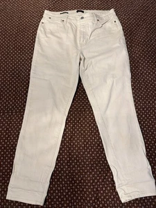 Talbots Slim Ankle Jeans Womens Size 12 White Denim Stretch Casual 34x28 B-2 - Picture 1 of 8