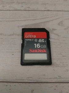 SanDisk Ultra 16 GB 30MB/s SD HC 1 Camera Memory Card Working - Picture 1 of 2