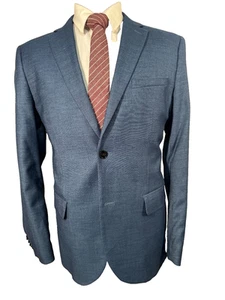 Abrigo Blazer Chaqueta 42R Abrigo Deportivo H&M Para Hombres Azul Mezcla Lana Ajuste Ajustado 2 Botones - Imagen 1 de 9