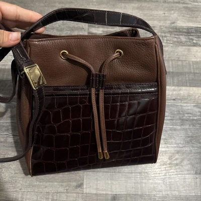 Сумочка Valerie Stevens ведро из коричневой кожи с тиснением плетеный ремень вестерн  - Изображение 1 из 4