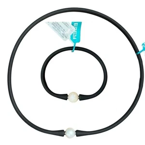 Gargantilla y pulsera de silicona EFFY® con perlas blancas cultivadas de agua dulce (11 mm) - Imagen 1 de 3