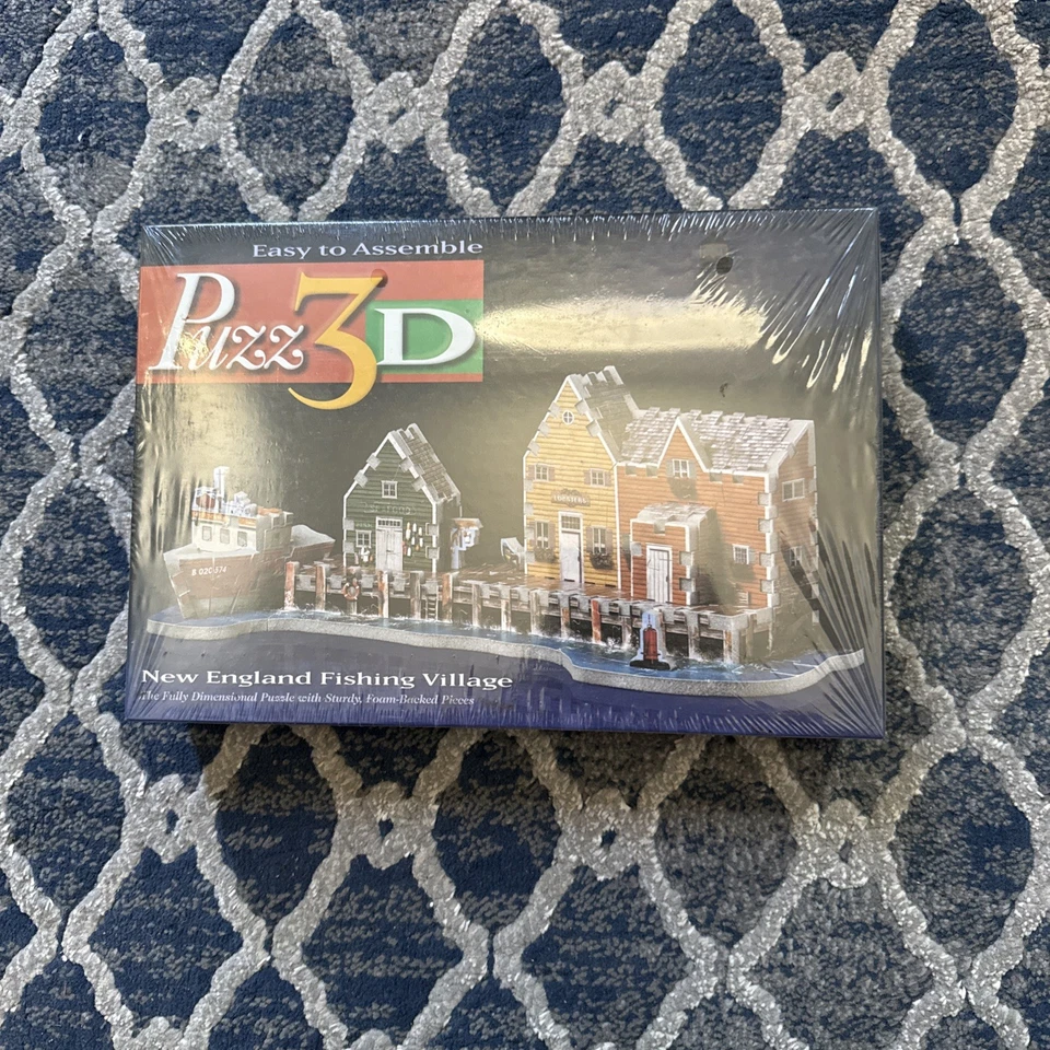 VTG Puzz3D New England Fishing Village HASBRO 49199-2 169 pcs NEW SEALED - Image 1 of 1