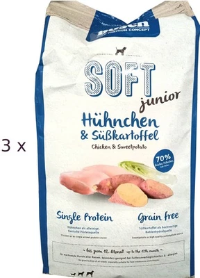 3 x 2,5 kg Bosch HPC Soft Junior (€6,87/kg) Hühnchen & Süßkartoffel Hundefutter - Bild 1 von 2