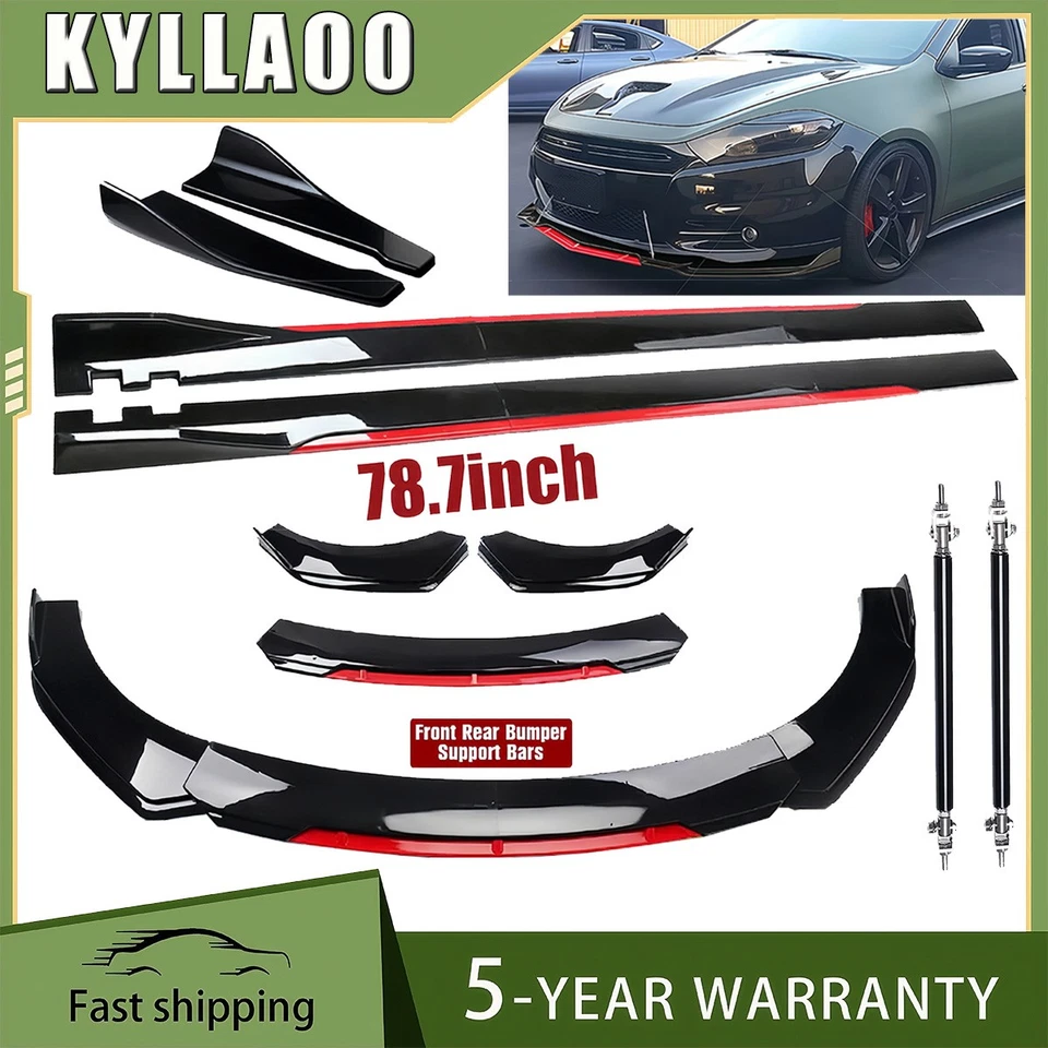 Kit de carrocería de alerón de parachoques delantero trasero para Dodge Dart faldón lateral divisor Foto 1 de 4