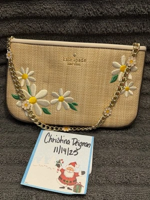 Kate Spade Day Tripper Daisy Pochette en merengue multi pajita con correa de cadena Foto 1 de 4