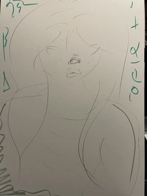 Figura Obra de Arte Fantasía Pieza Firmada por Artista 11x8 Dibujo Foto 1 de 4