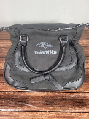 Bolso de Mano Baltimore Ravens de Lona y Cuero 15"x10" Negro Nuevo con Etiquetas Foto 1 de 4