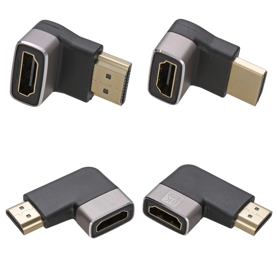 HDMI 2.1 Right Angle Adapter Ultra High Speed 8K60/4K120 Left/Right/Up/Down - Image 1 of 1
