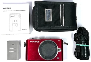 Olympus PEN E-PL3 Digital Camera Body in Red **2453 shots** #4567 - Picture 1 of 11