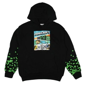 Minecraft Boy's Video Game Panel Graphic Block Sleeve Kids Hoodie - Picture 1 of 3