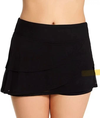 Parte inferior corta de natación Coco Reef clásica sólida con falda U95126, negra 2XL $70 Foto 1 de 4