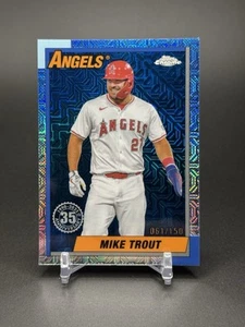2025 Topps Serie 1 1990 Topps Chrome Mike Trout #T90C-54 rifrattore blu /150 LA - Foto 1 di 2
